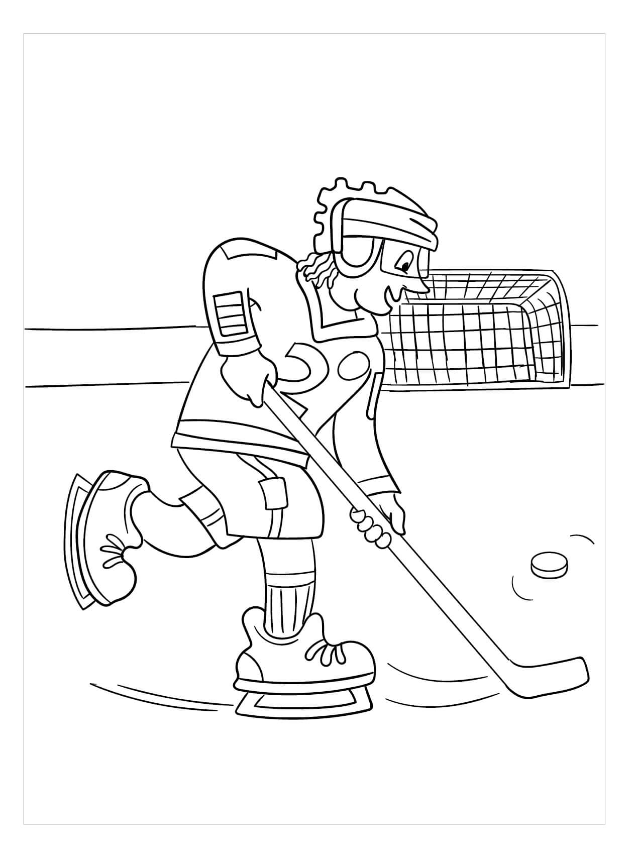 Bonitos Jugadores de Hockey para colorir