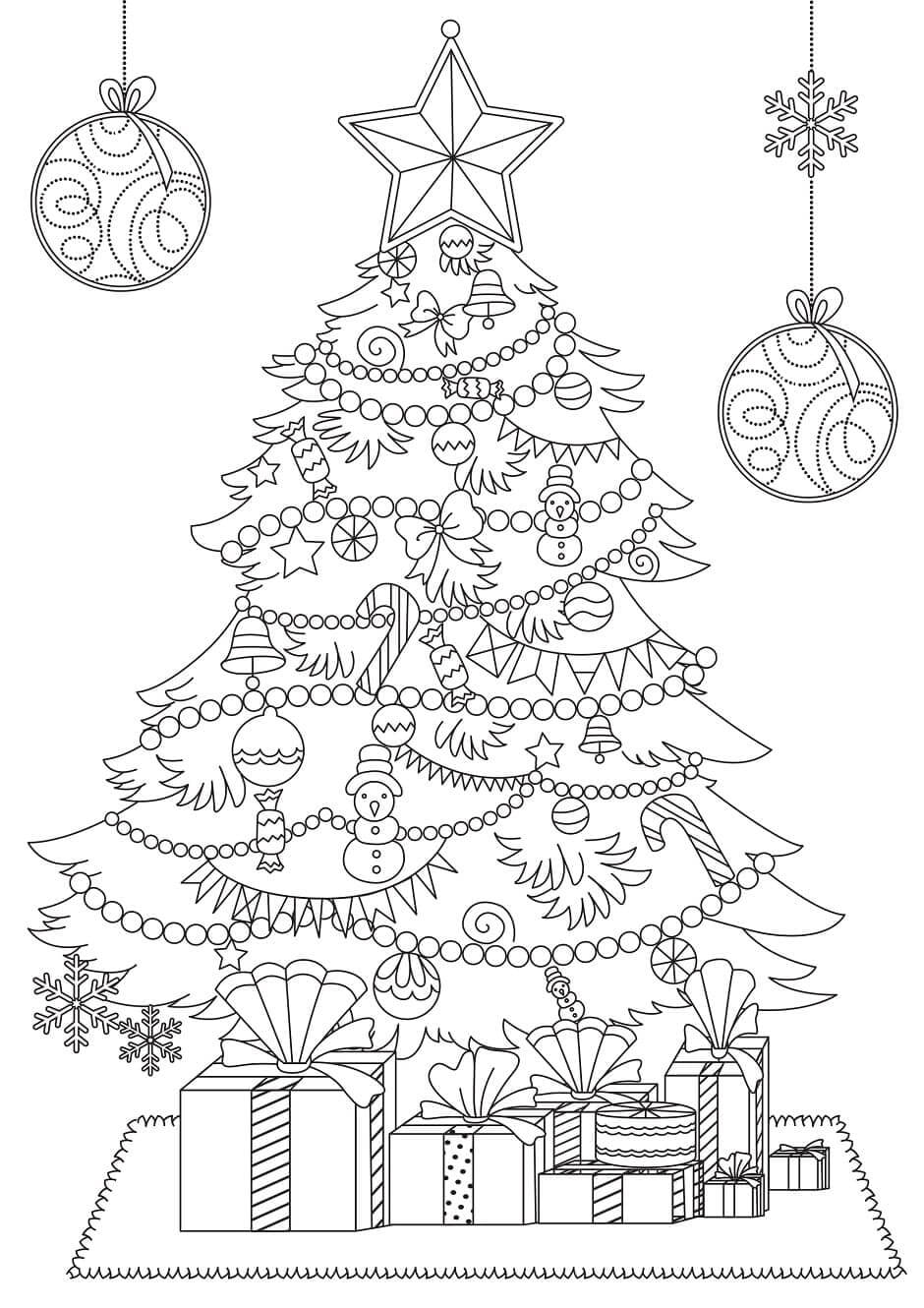 Dibujos de Buen árbol de Navidad para colorear