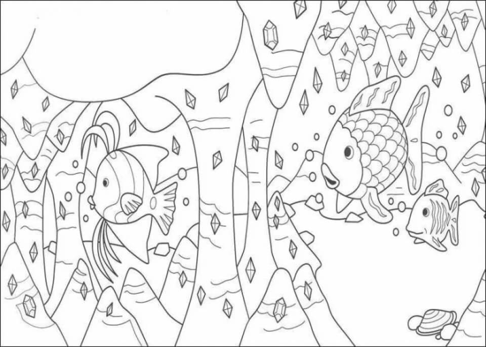 Dibujos de Buen pez Arcoiris para colorear