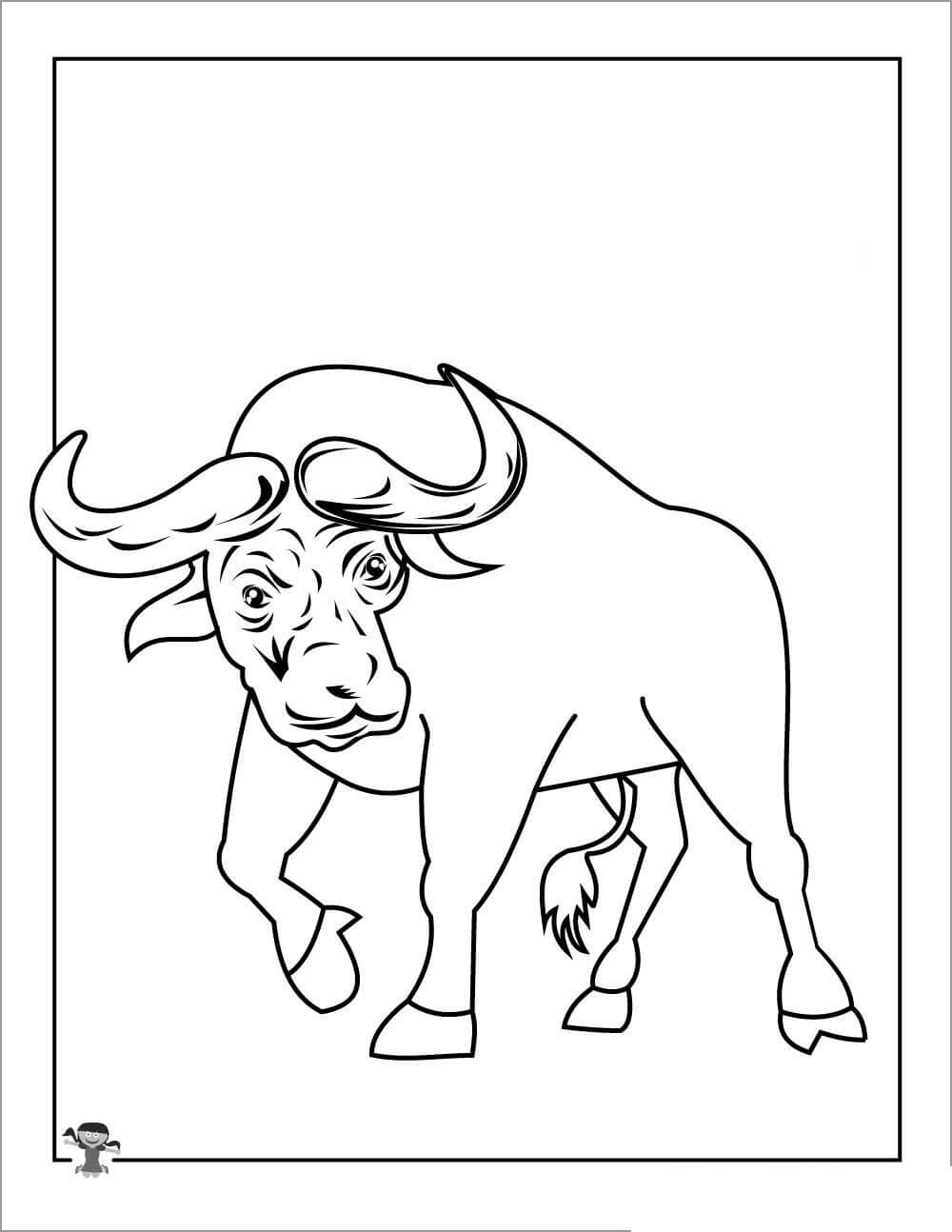 Dibujos de Búfalo Africano para colorear