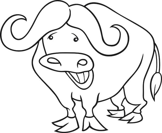 Búfalo Divertido para colorir