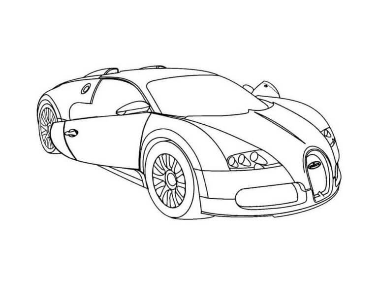 Dibujos de Bugatti Con Puertas Abiertas para colorear
