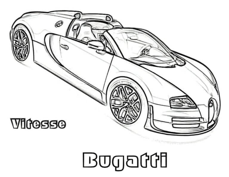 Dibujos de Bugatti Descapotable para colorear