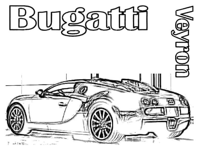 Bugatti En El Estacionamiento para colorir