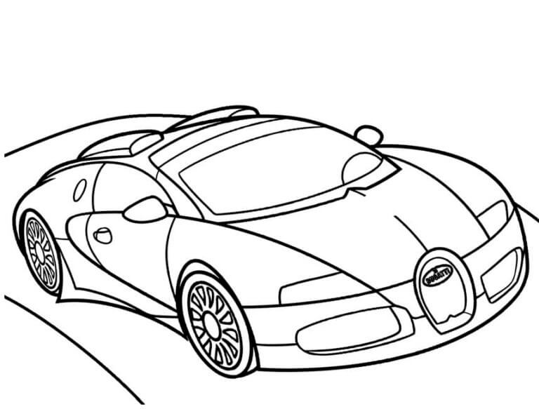 Dibujos de Bugatti En La Pista para colorear