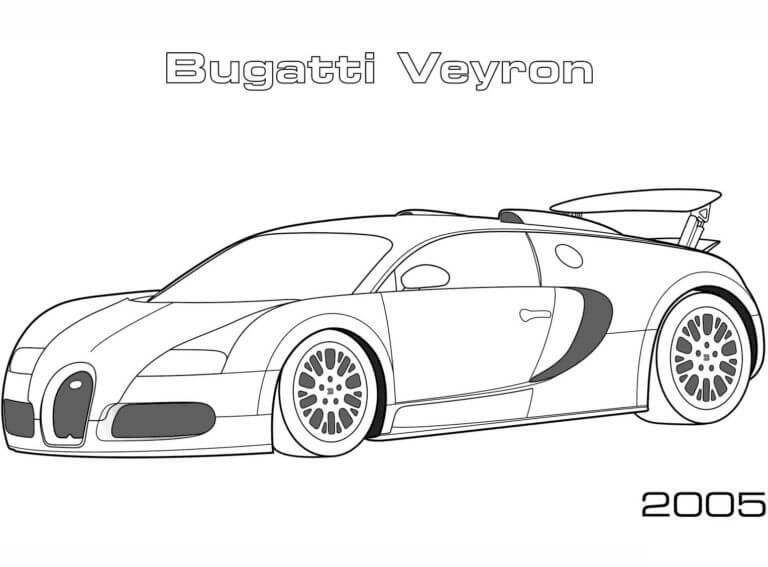 Dibujos de Bugatti Veyron 2005 para colorear