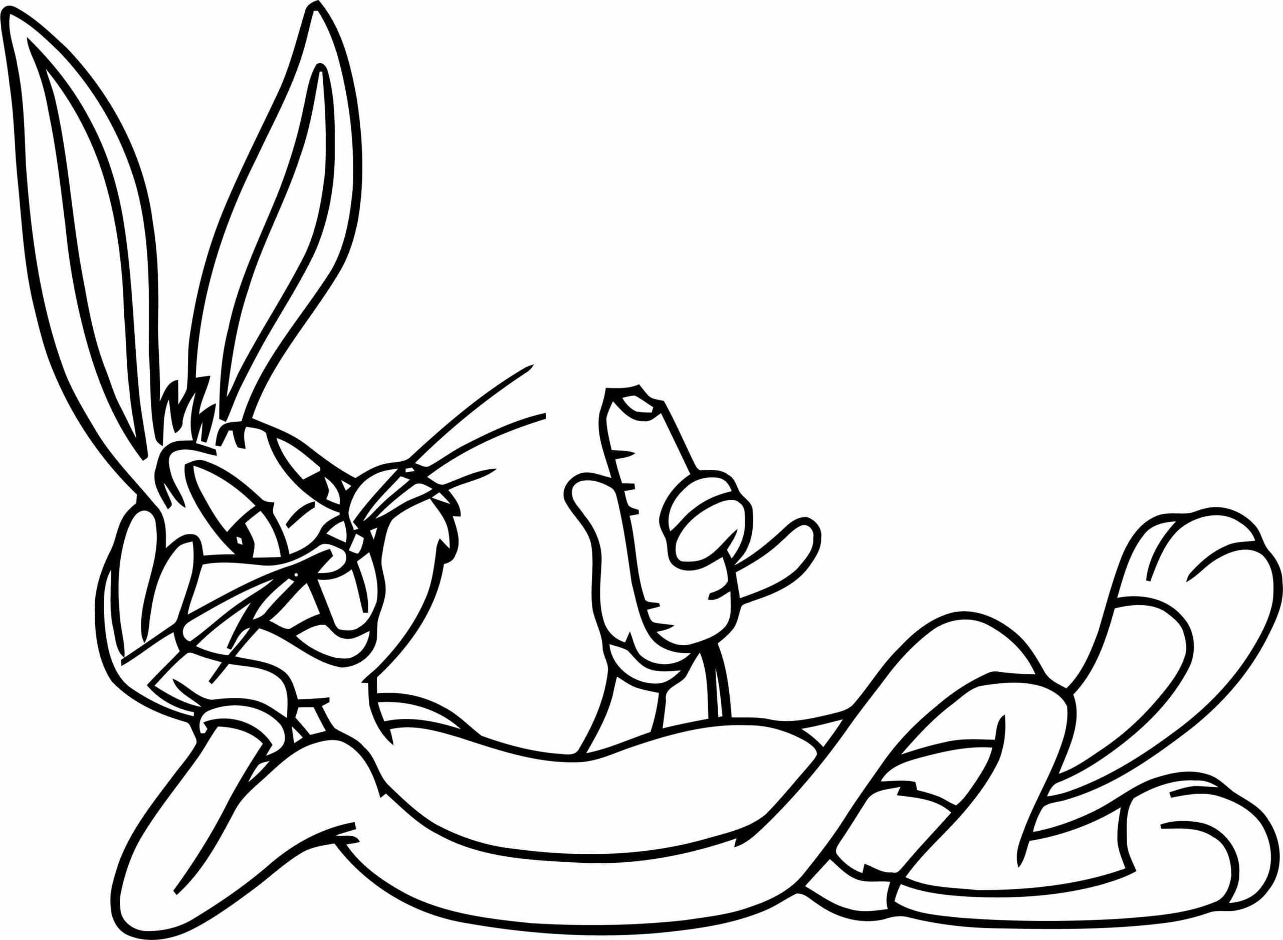 Dibujos de Bugs Bunny Comiendo Zanahoria para colorear