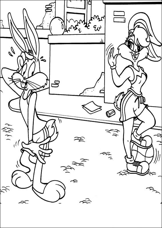 Dibujos de Bugs Bunny y Lola para colorear