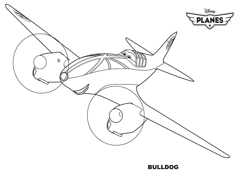 Bulldog Aviones para colorir