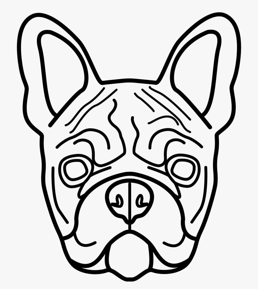 Bulldog Cabeza para colorir