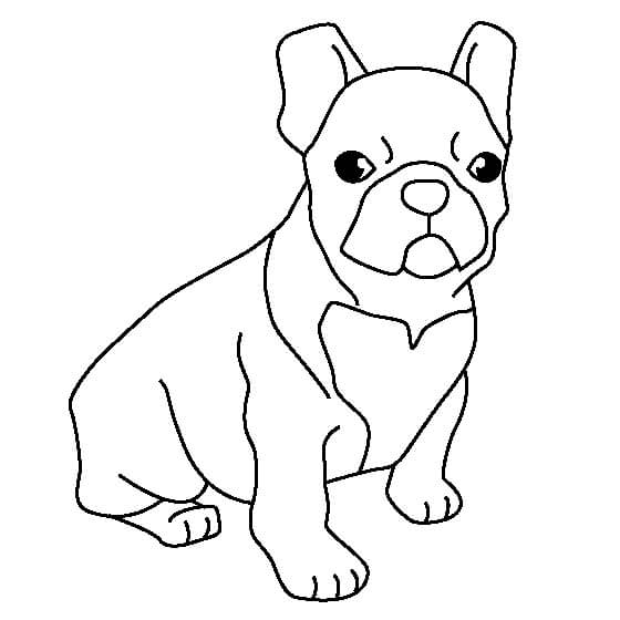 Dibujos de Bulldog Sentado para colorear
