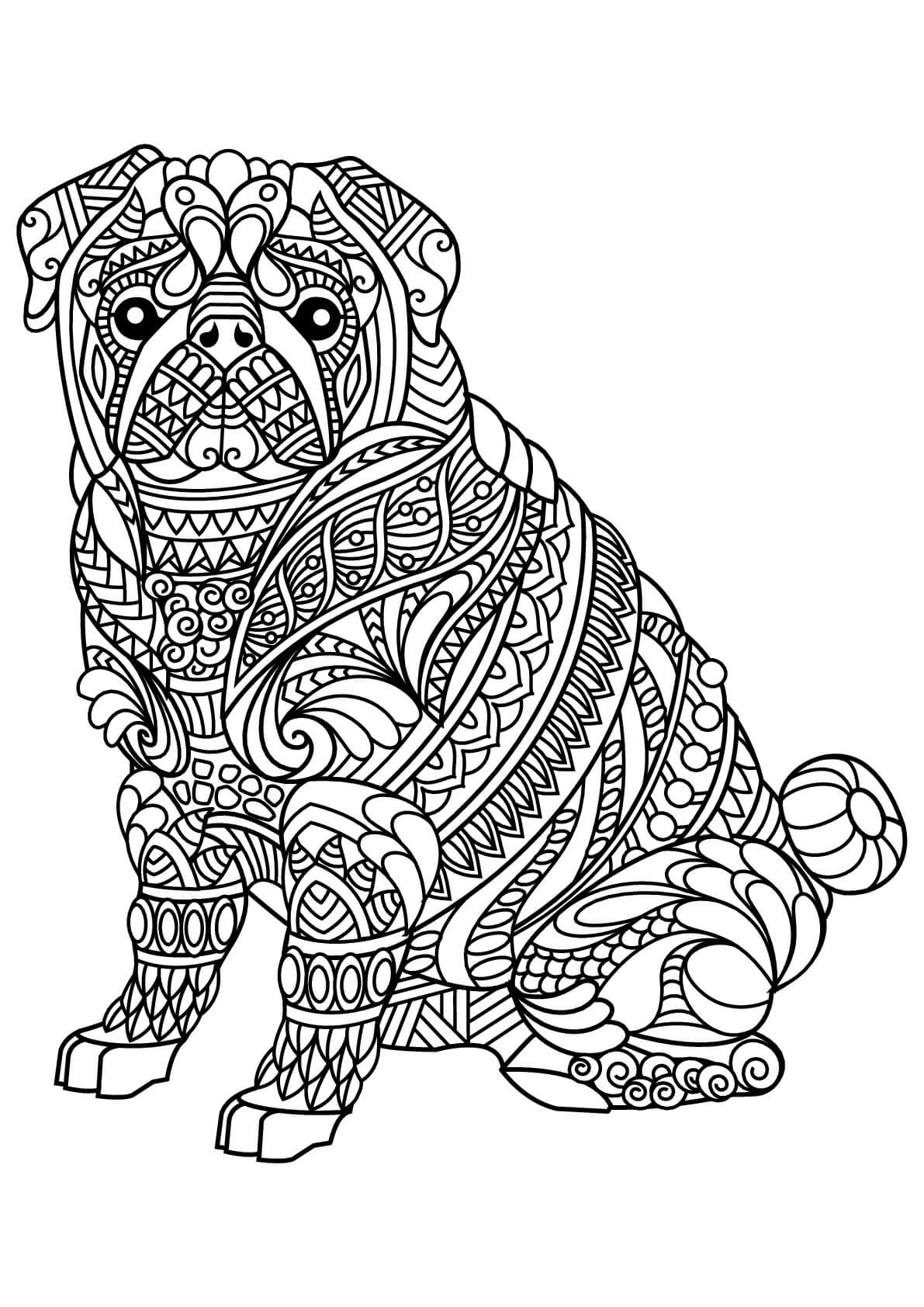 Dibujos de Bulldog es para Adulto para colorear