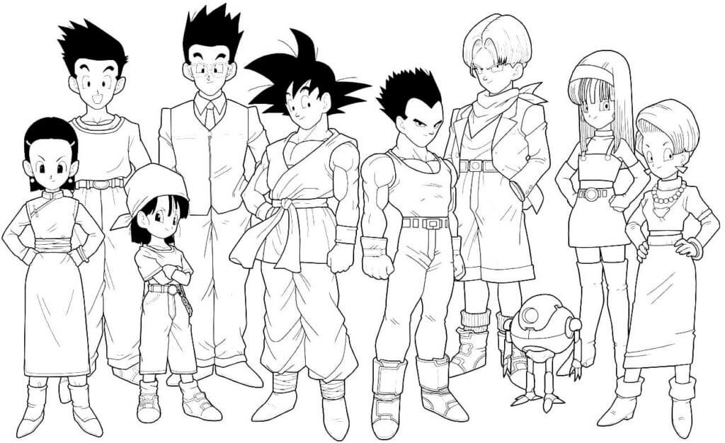 Dibujos de Bulma y el Personaje de Dragon Ball Z para colorear