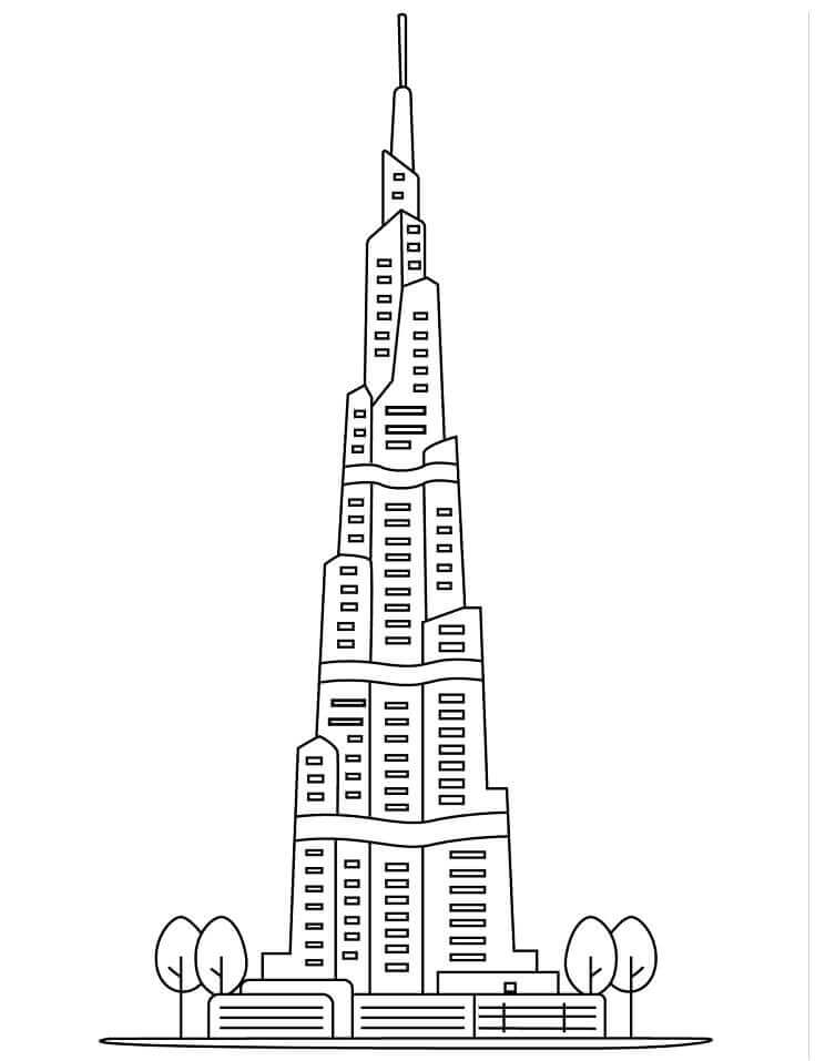 Dibujos de Burj Khalifa 1 para colorear