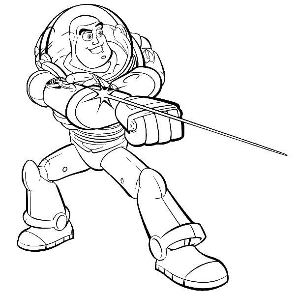 Dibujos de Buzz Lightyear Luchando para colorear