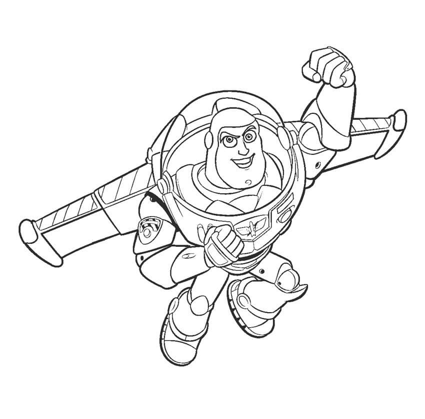 Buzz Lightyear Volador y Puñetazo para colorir