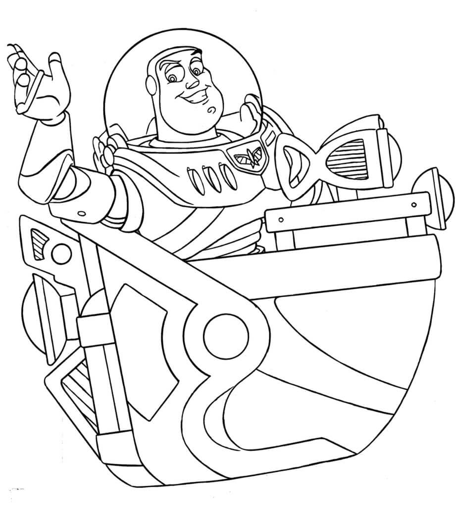 Buzz Lightyear en Nave Espacial para colorir