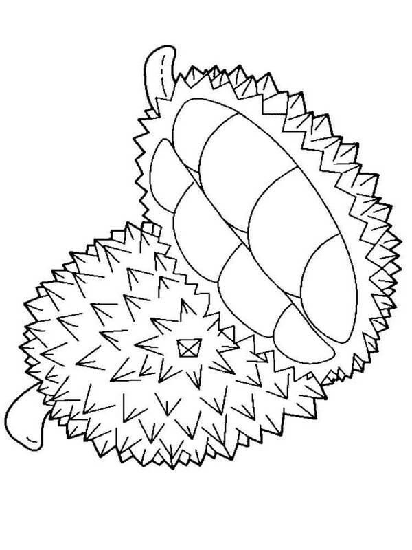 Dibujos de Básico A Durian y Mitad Durian para colorear