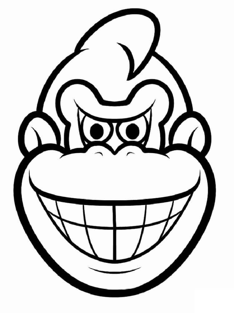 Cabeza Donkey Kong para colorir