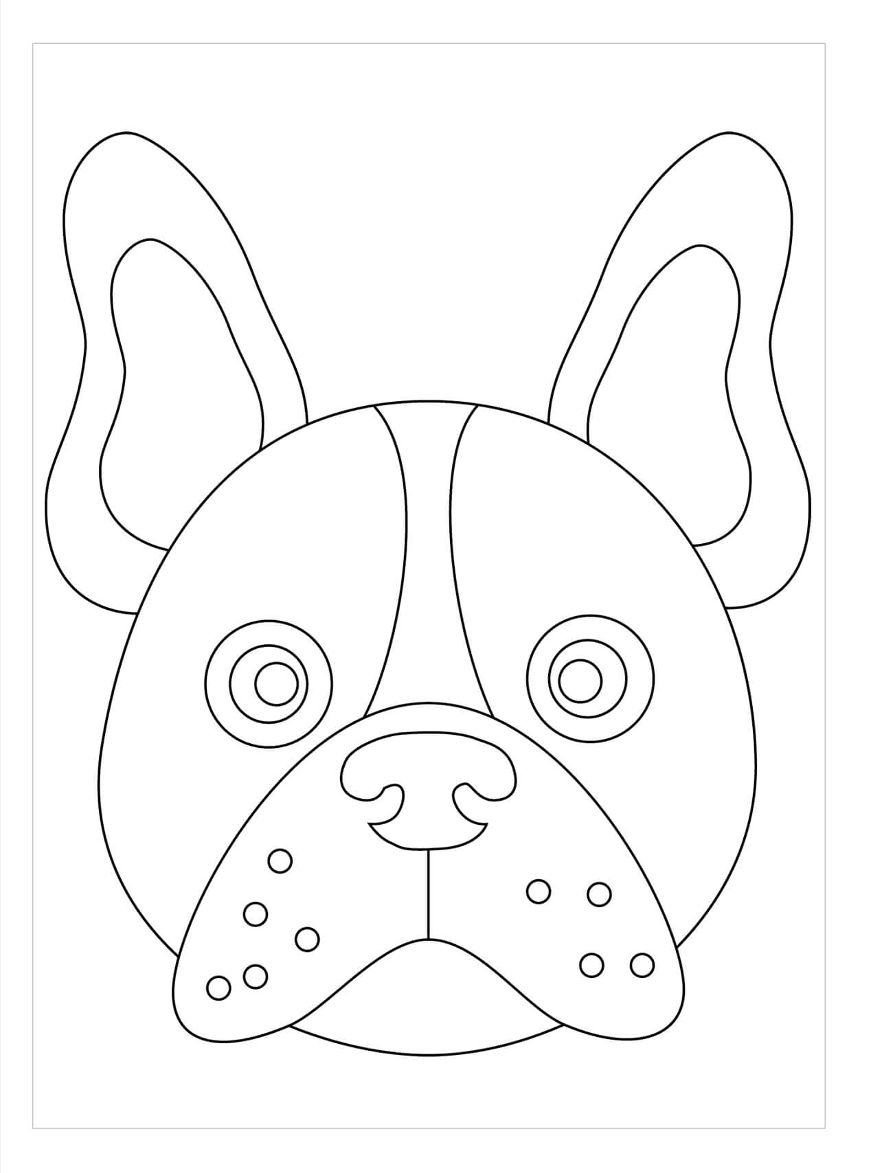Dibujos de Cabeza de Bulldog Francés para colorear