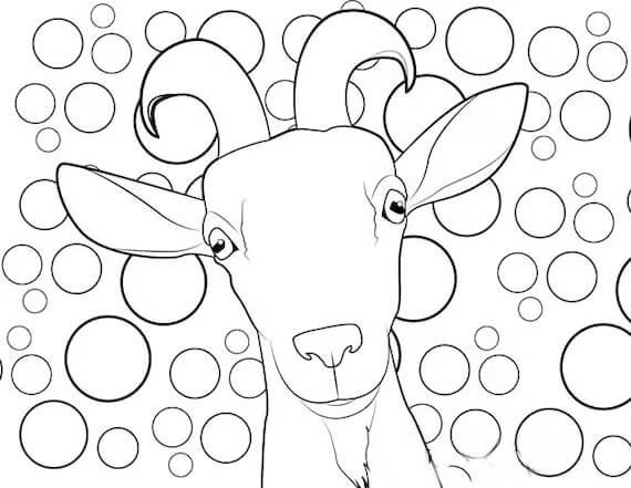 Dibujos de Cabeza de Cabra para colorear