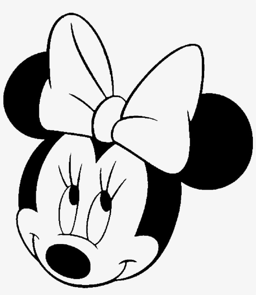 Dibujos de Cabeza de Minnie Mouse Sonriente para colorear
