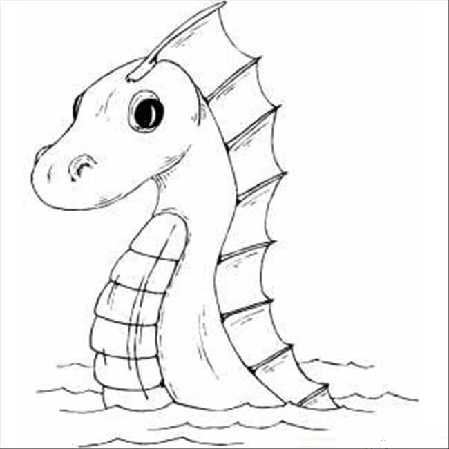 Dibujos de Cabeza de Serpiente de Mar para colorear