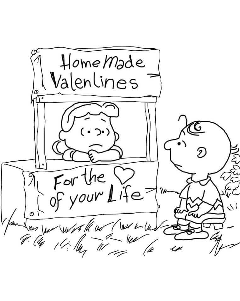 Dibujos de Cacahuetes San Valentín para colorear