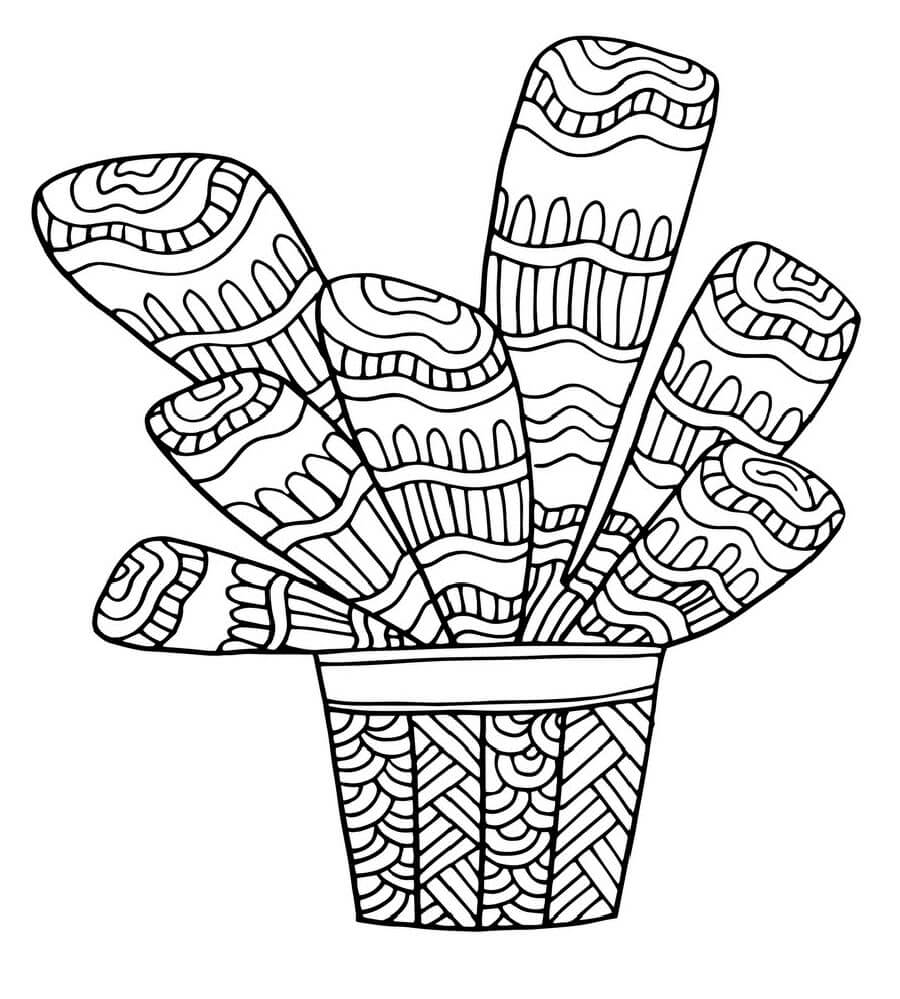 Cactus Abstracto árbol para colorir