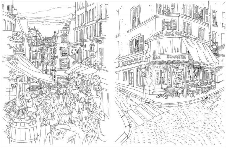 Dibujos de Calles Francesas para colorear
