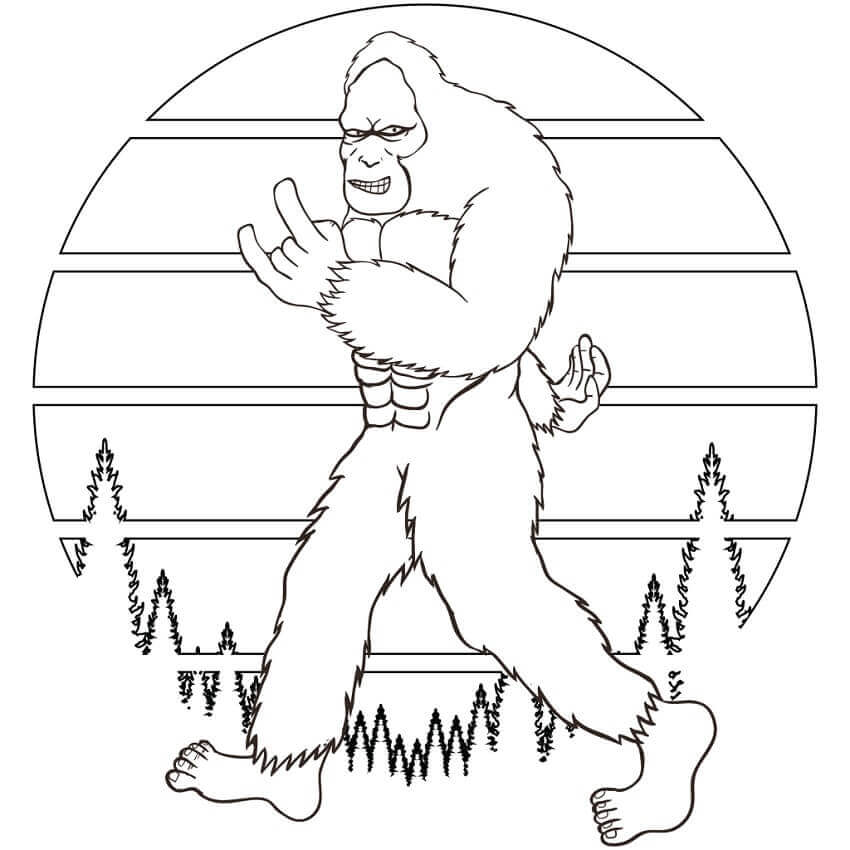 Dibujos de Caminando Bigfoot para colorear