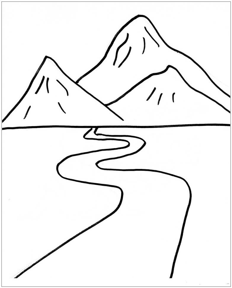Dibujos de Camino a la Montaña para colorear
