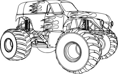 Dibujos de Camión Monstruo Relativamente Pequeño para colorear