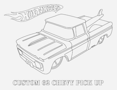 Dibujos de Camioneta Chevy Personalizada Muy Bien Modificada para colorear