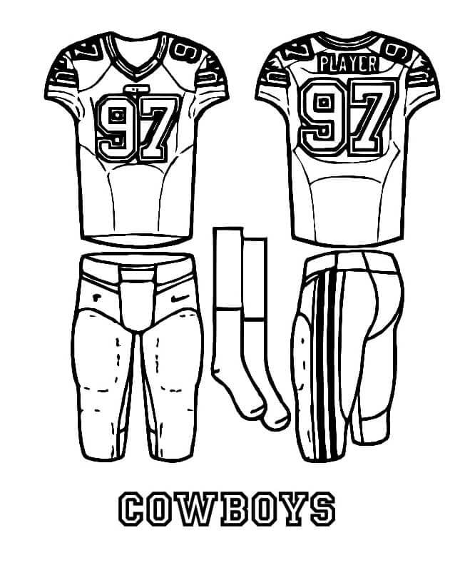 Dibujos de Camiseta De Fútbol De Los Vaqueros De Dallas para colorear