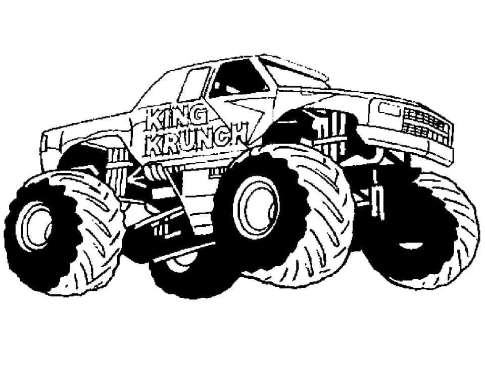Dibujos de Camión Monstruo King Krunch para colorear