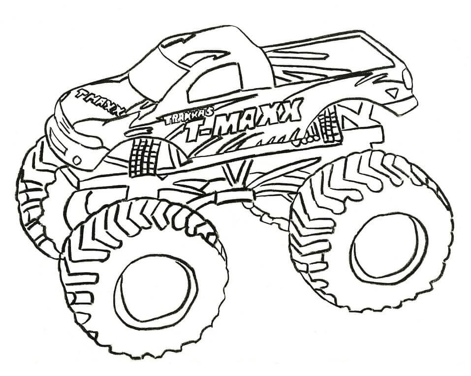 Camión Monstruo T-Maxx para colorir