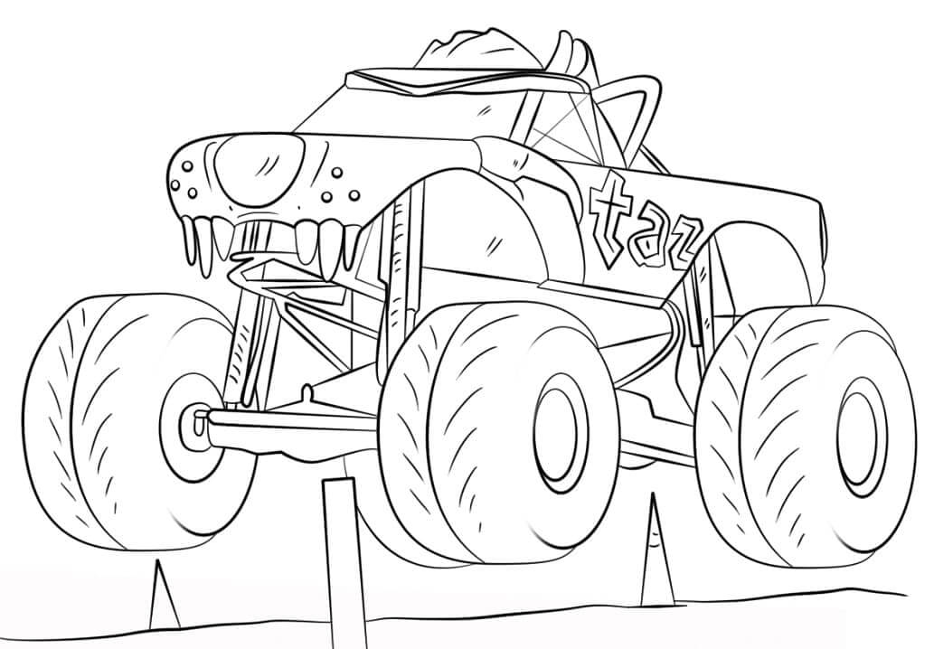 Camión Monstruo Taz para colorir