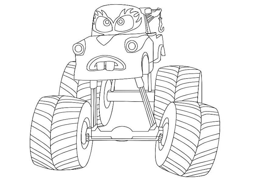 Dibujos de Camión Monstruo de Dibujos Animados para colorear