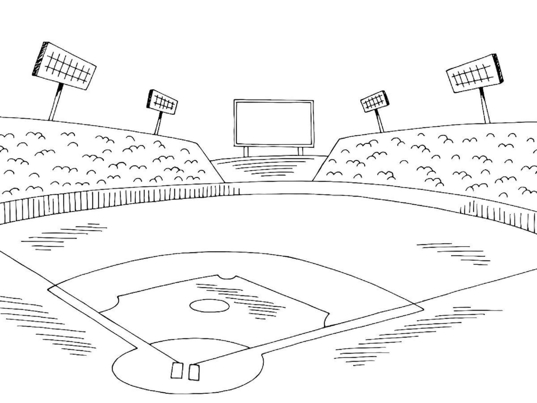 Dibujos de Campo De Béisbol para colorear