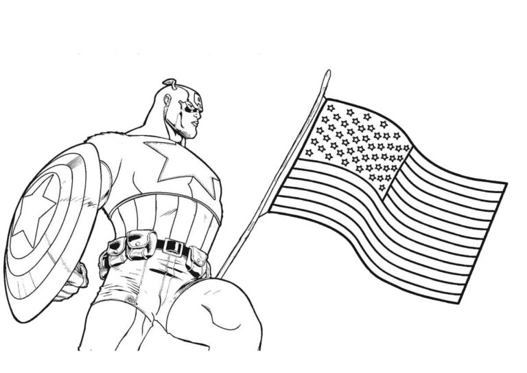 Capitán América Patriota para colorir