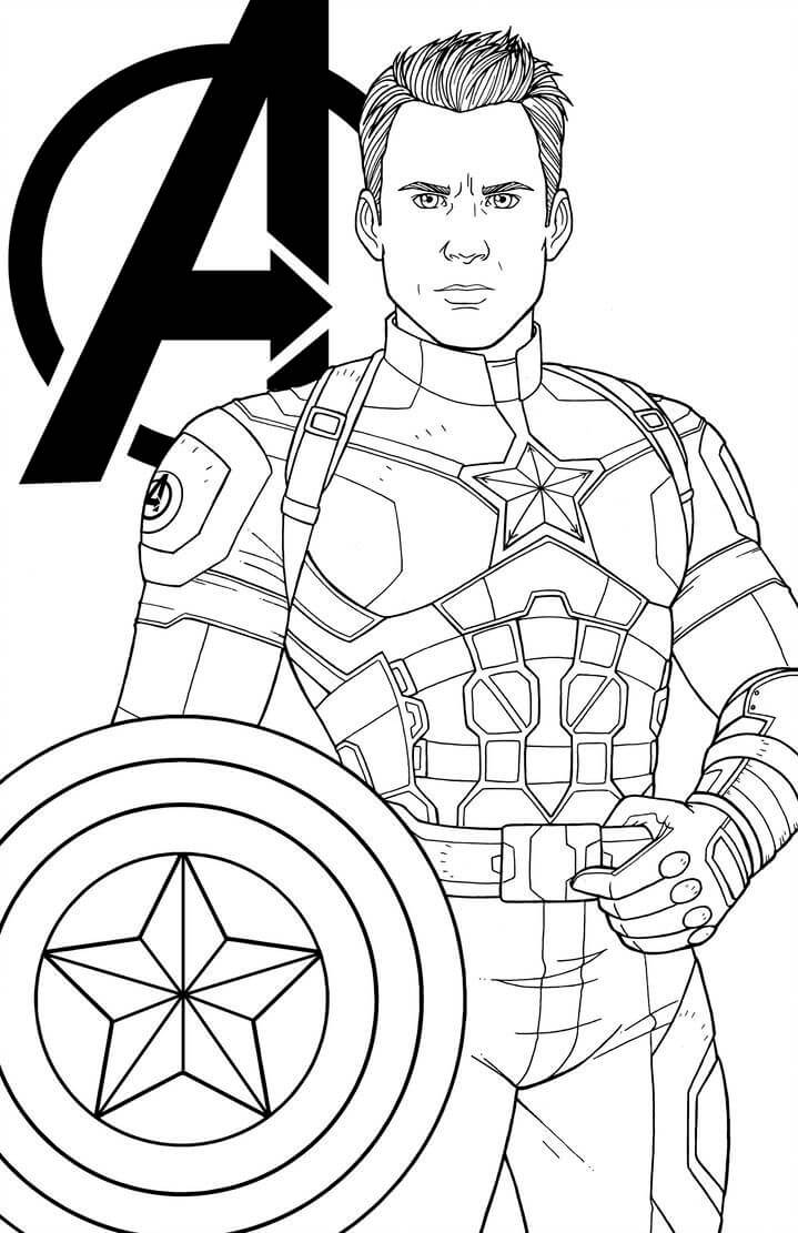 Dibujos de Capitán América de Chris para colorear