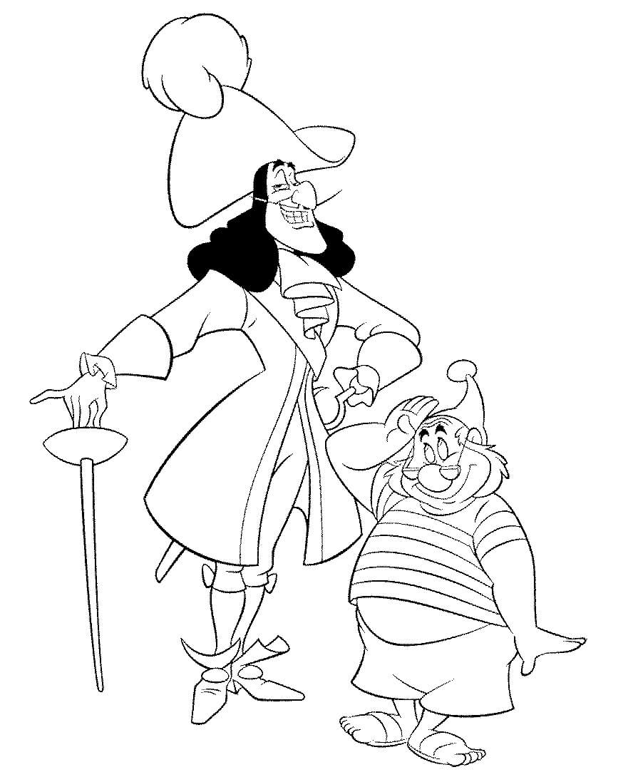 Capitán Garfio y Smee para colorir