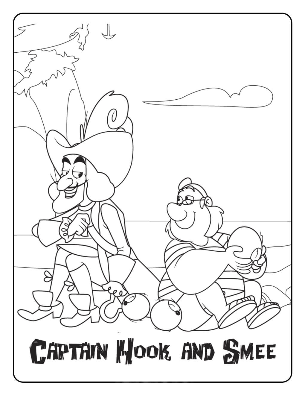 Dibujos de Capitán Hook y Smee Divertido para colorear