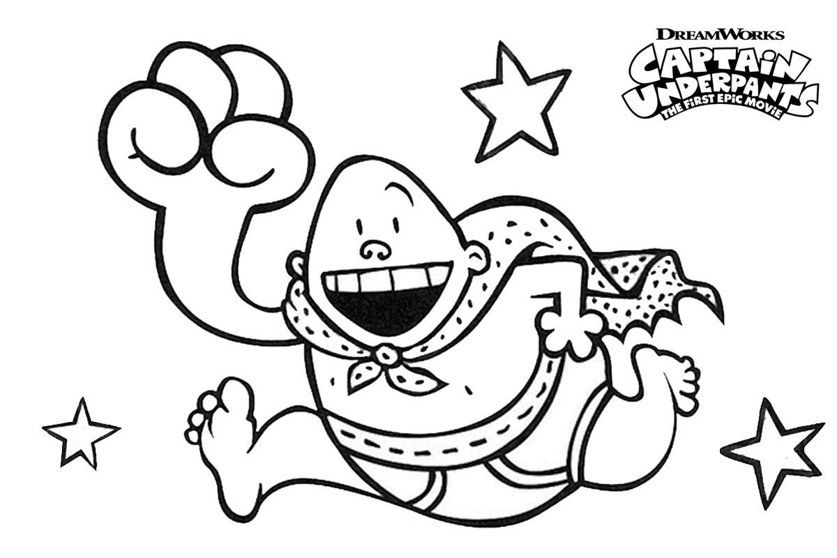 Captain Underpants With Stars para colorir