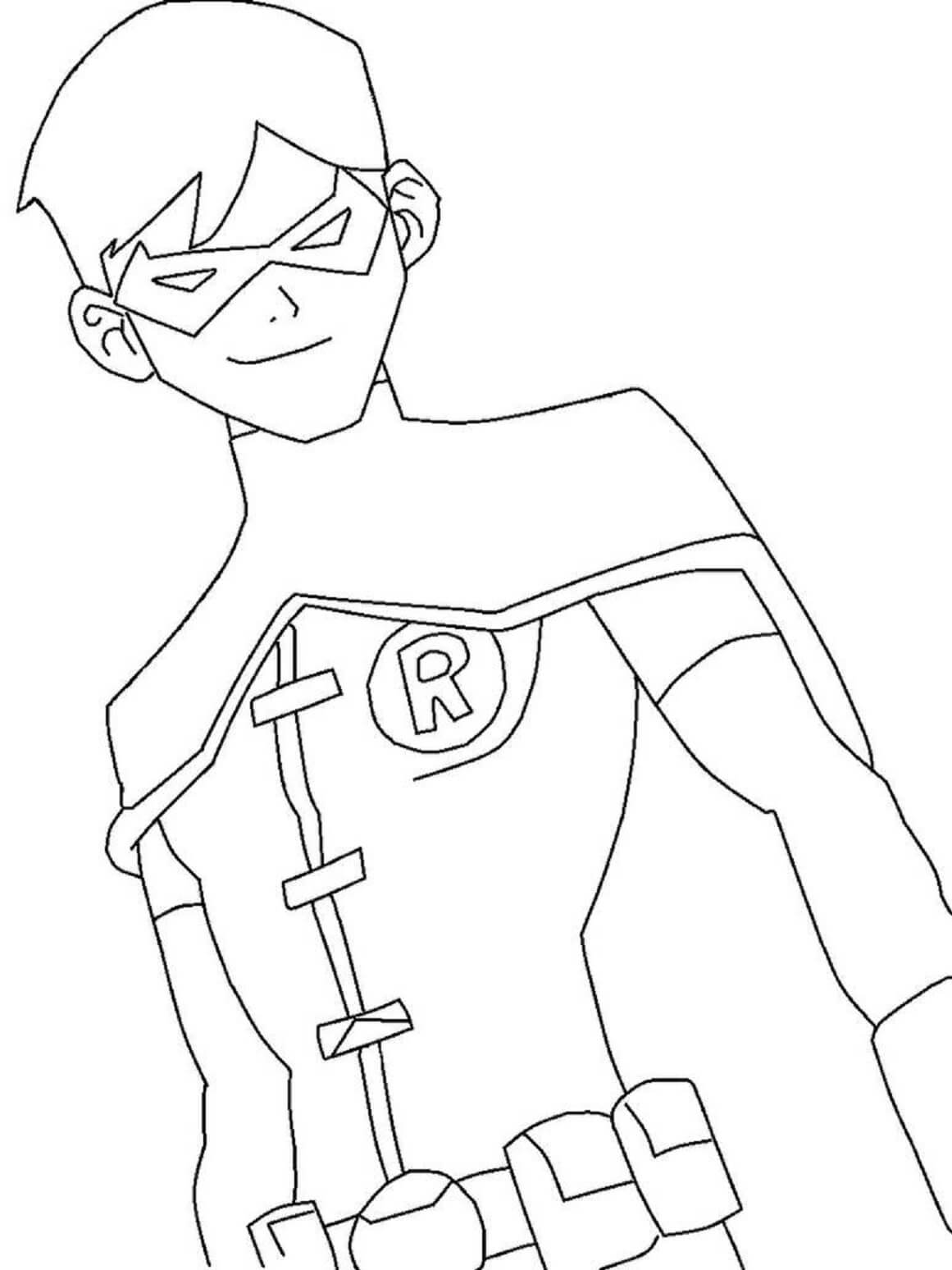Cara De Robin Young Justice para colorir