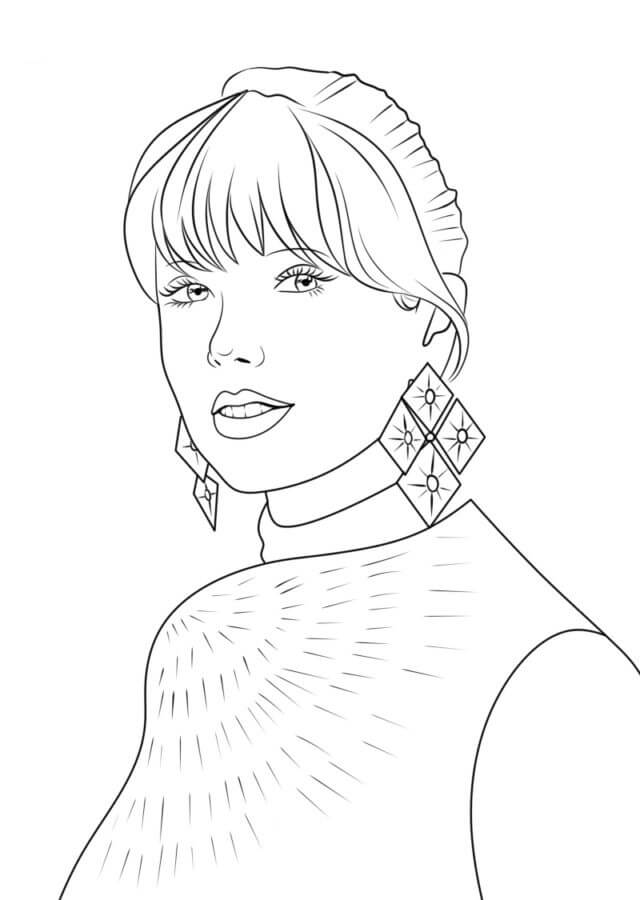 Dibujos de Cara De Taylor Swift para colorear