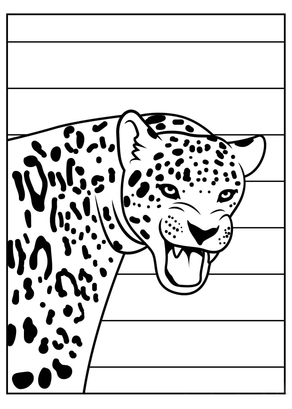 Cara Jaguar Enojado para colorir