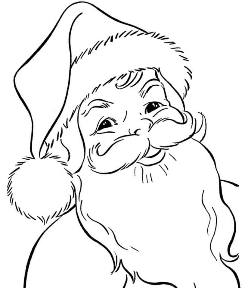 Dibujos de Cara Santa Claus para colorear