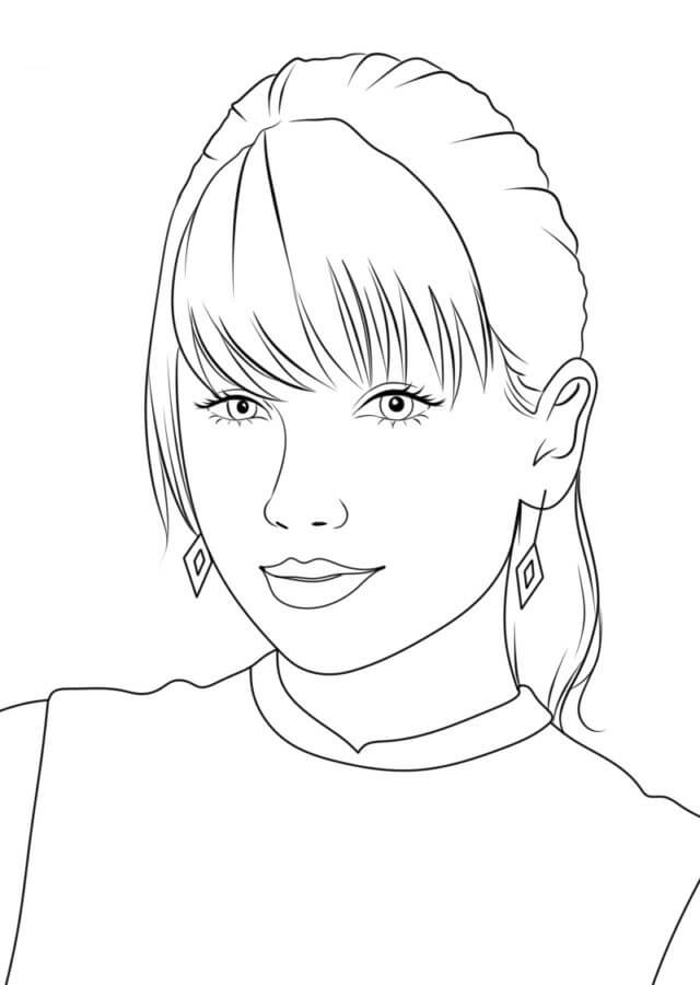 Dibujos de Cara Simple De Taylor Swift para colorear